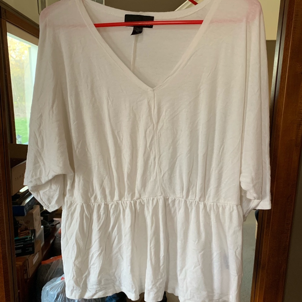 white v neck flowy